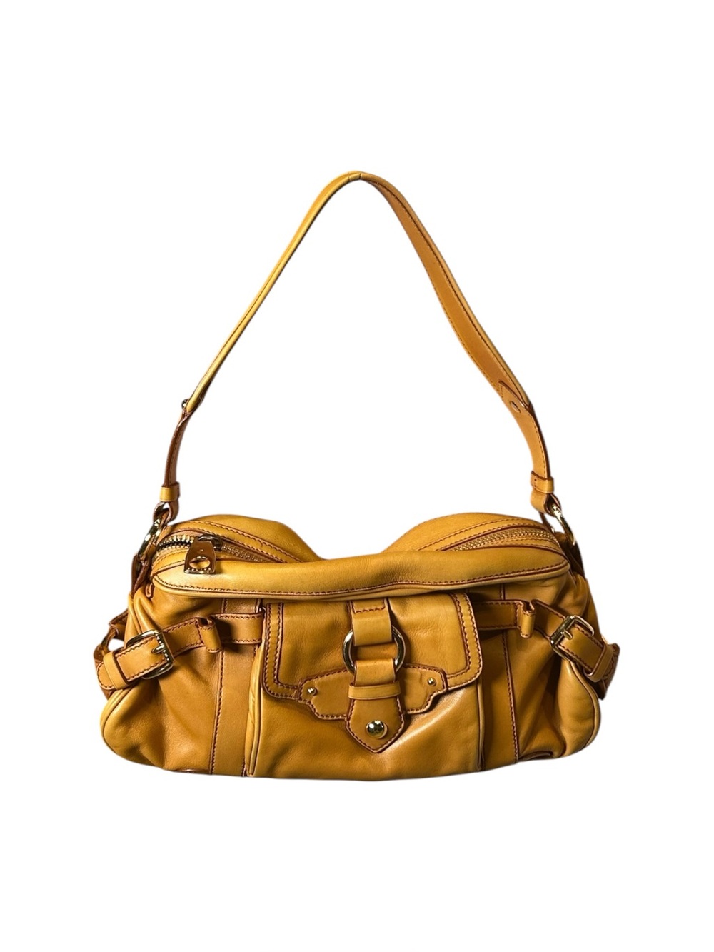 Y2K Celine Triumph tan leather shoulder bag